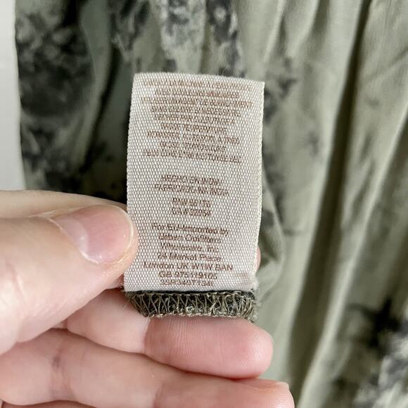 Free People Size XS Blouse - Green Cloud Wash Tie Dye Oversized Festival Trendy - Picture 11 of 12